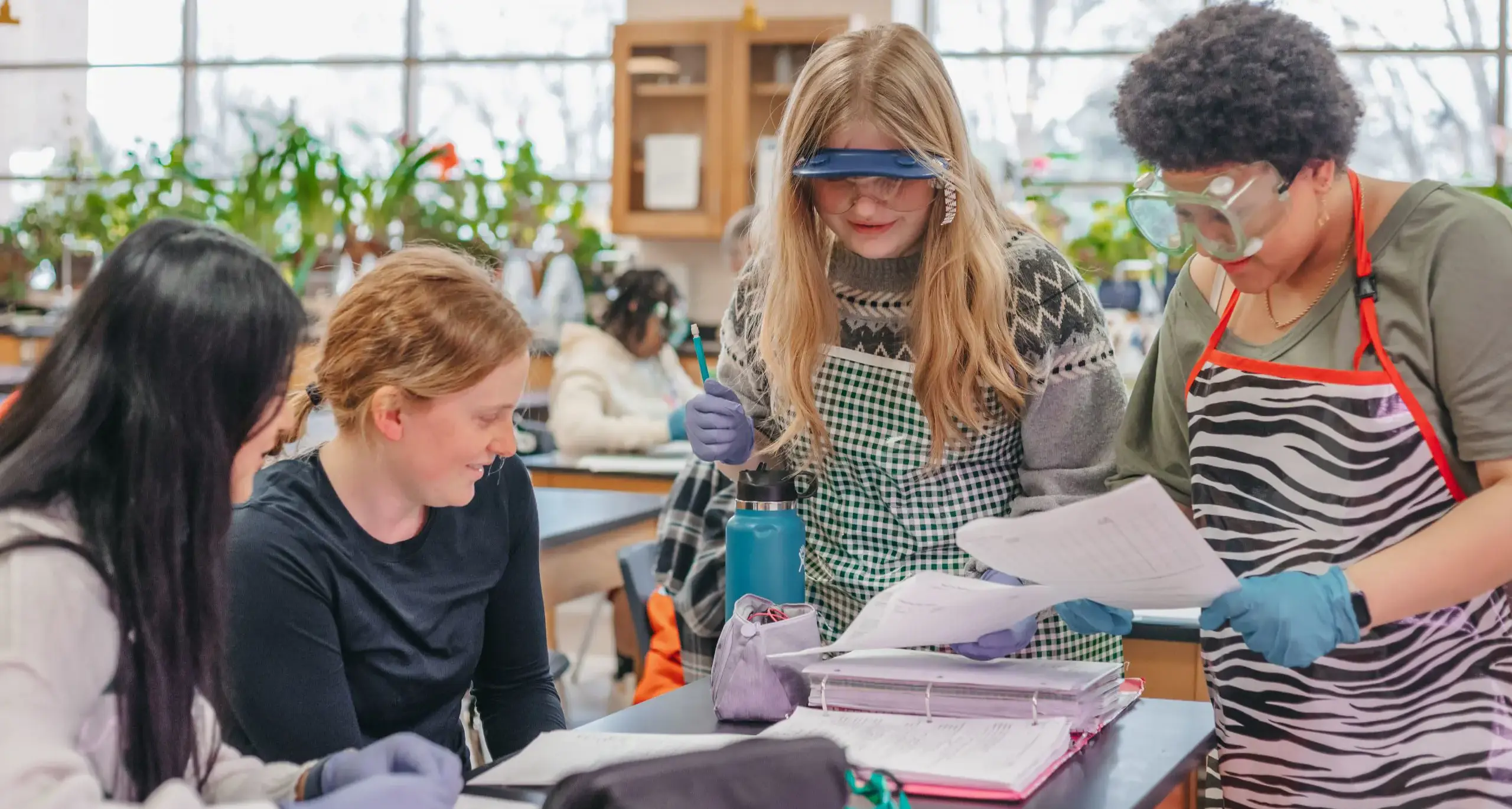 Students engaging in a science activity