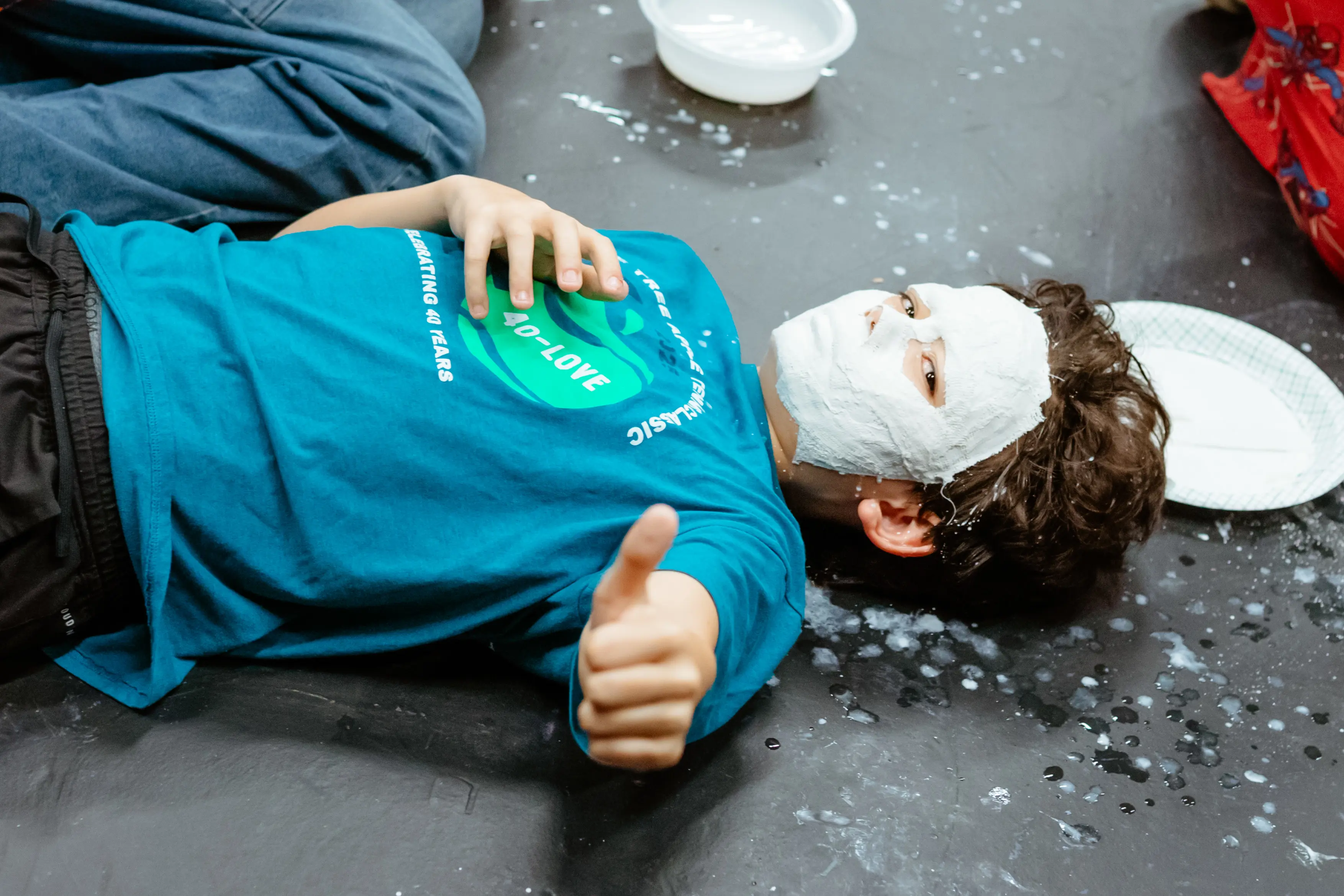 Students creating a face cast