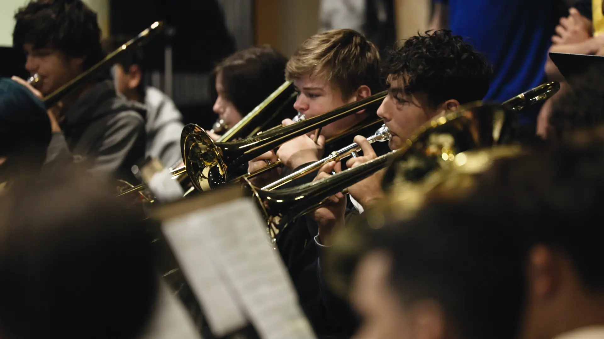 Students performing in the school band