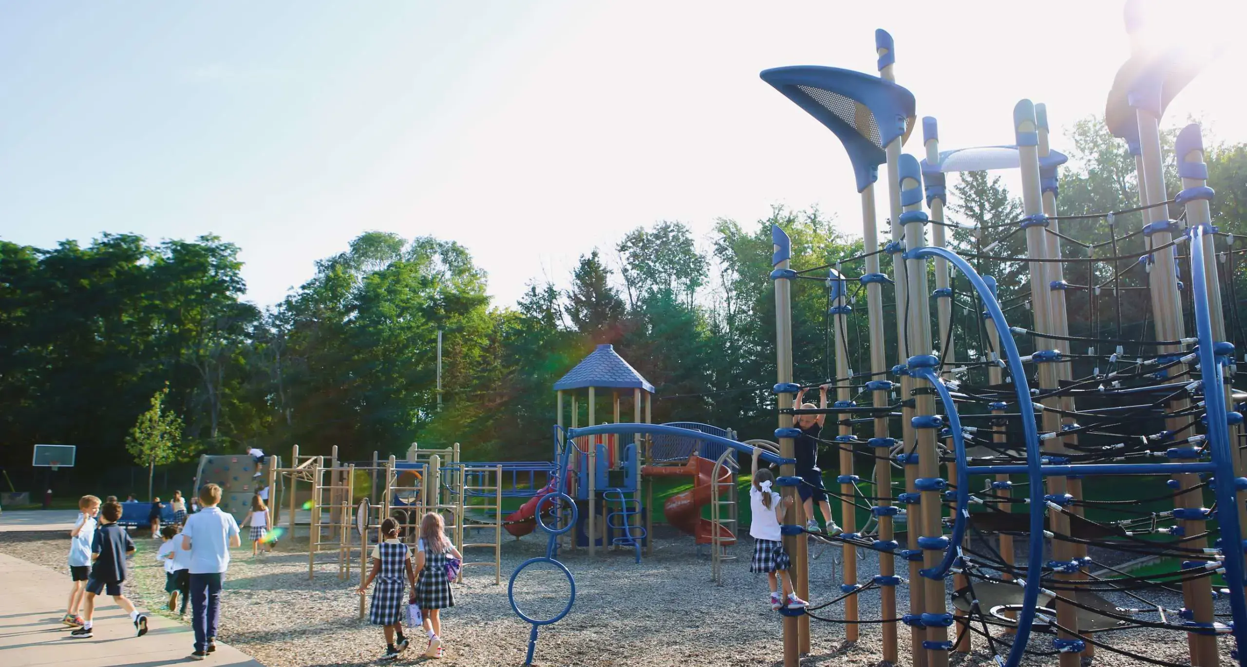 Student playing in the school's playground