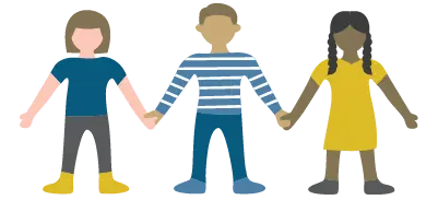children holding hands graphic