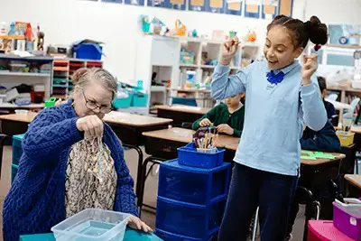 Students engaging in a science activity