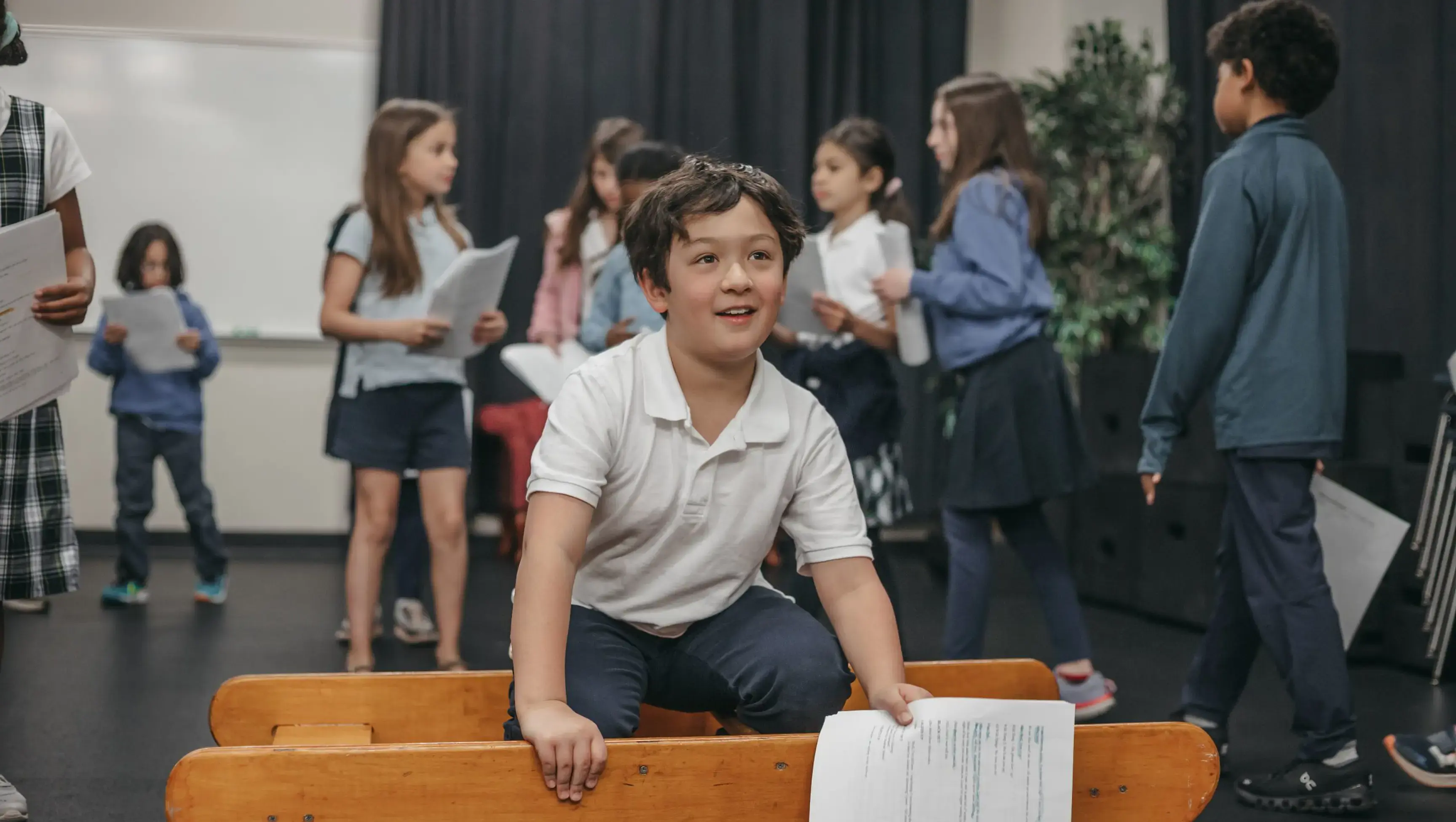 Student engaging in a theatre class