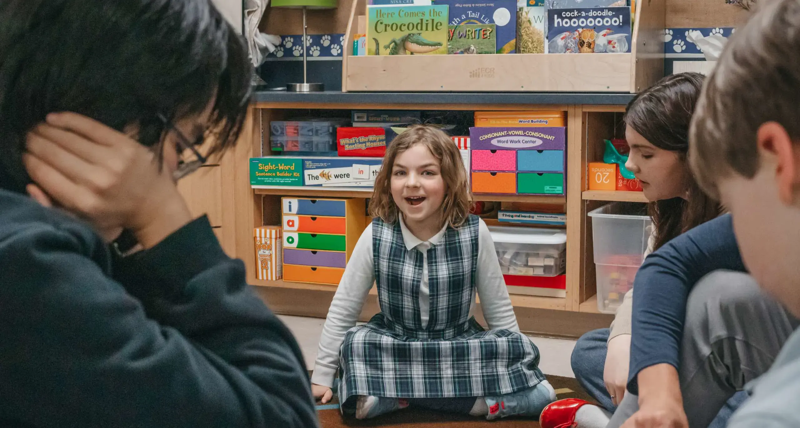 Lower School students participating in a classroom discussion.