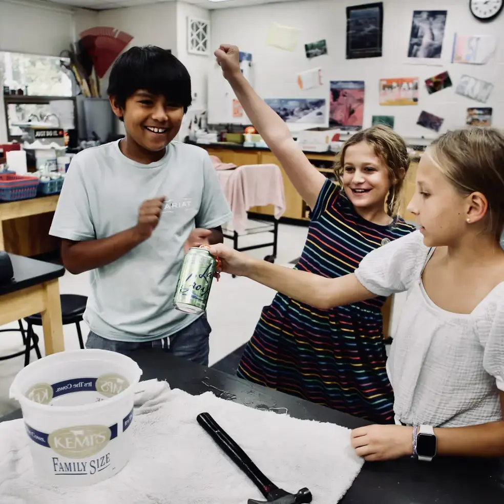 students collaborating on a classroom activity