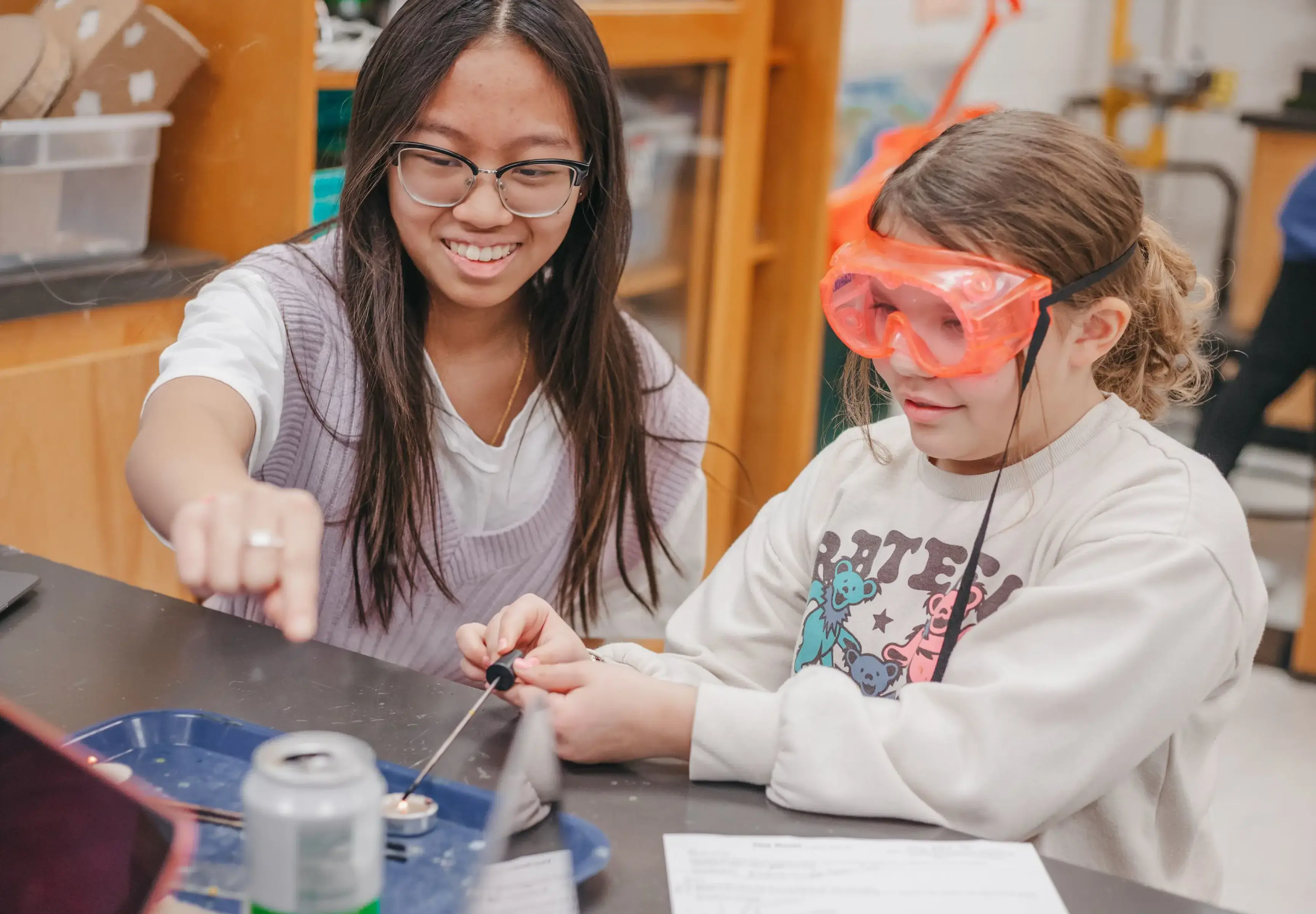 Students engaging in a science activity