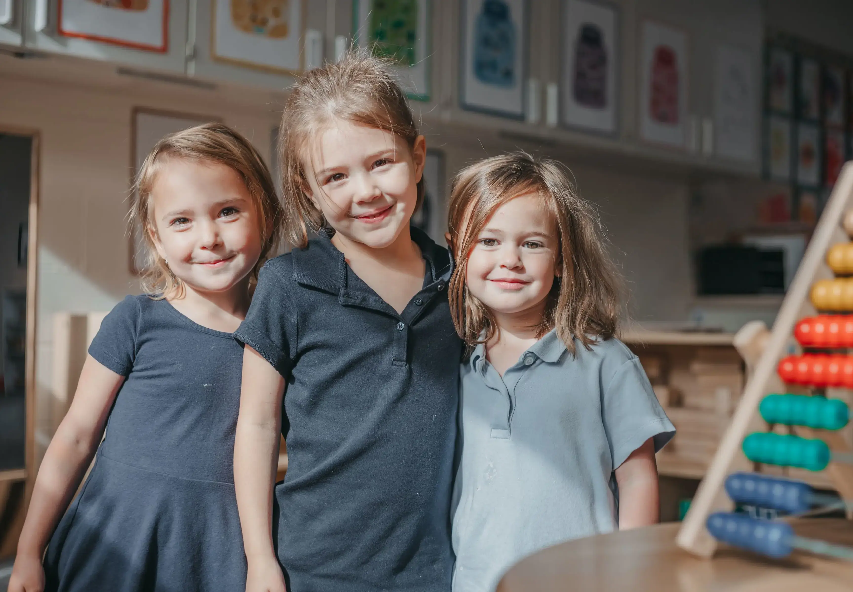 Lower school students smiling