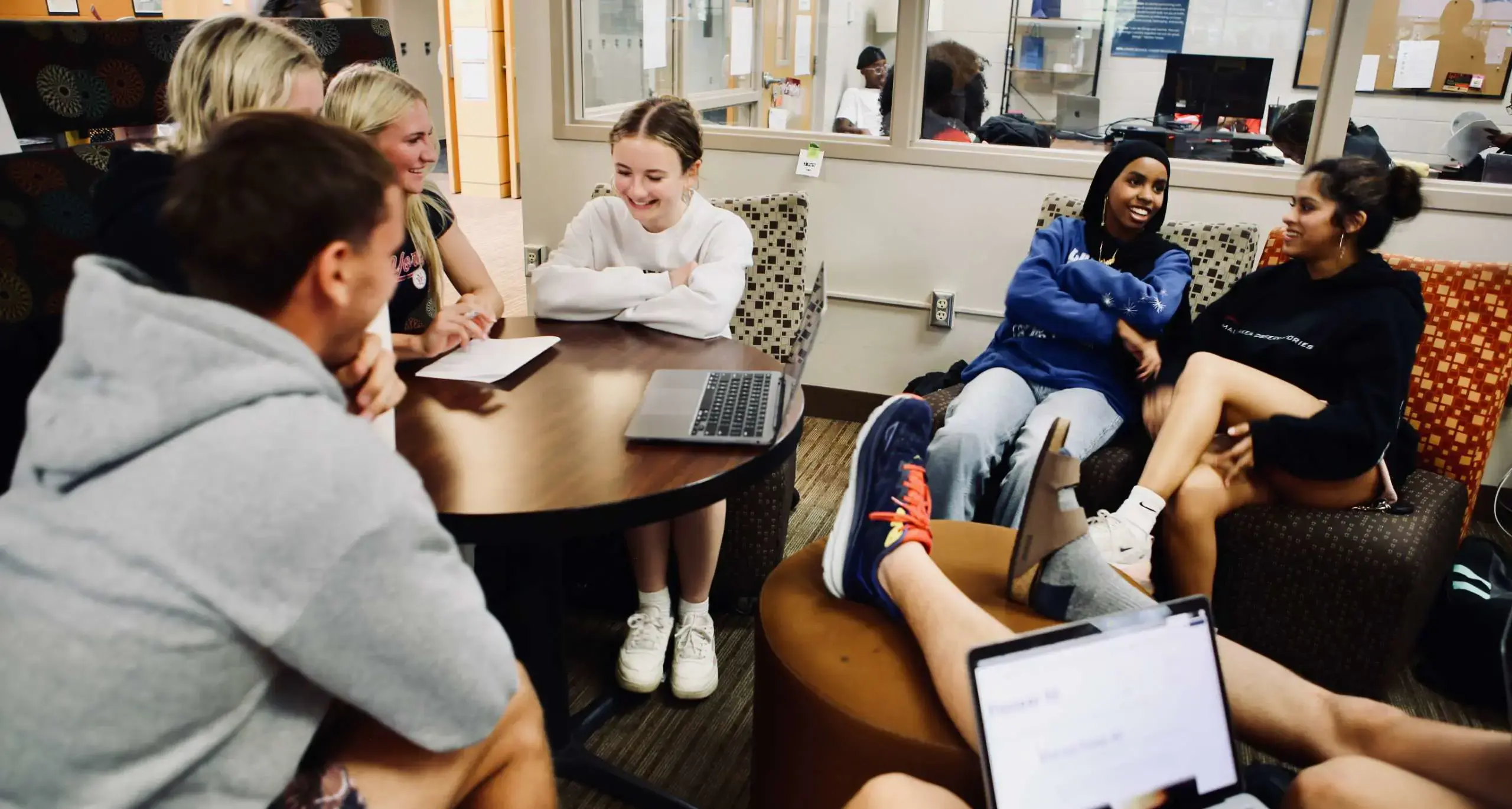Students sitting together having a conversation