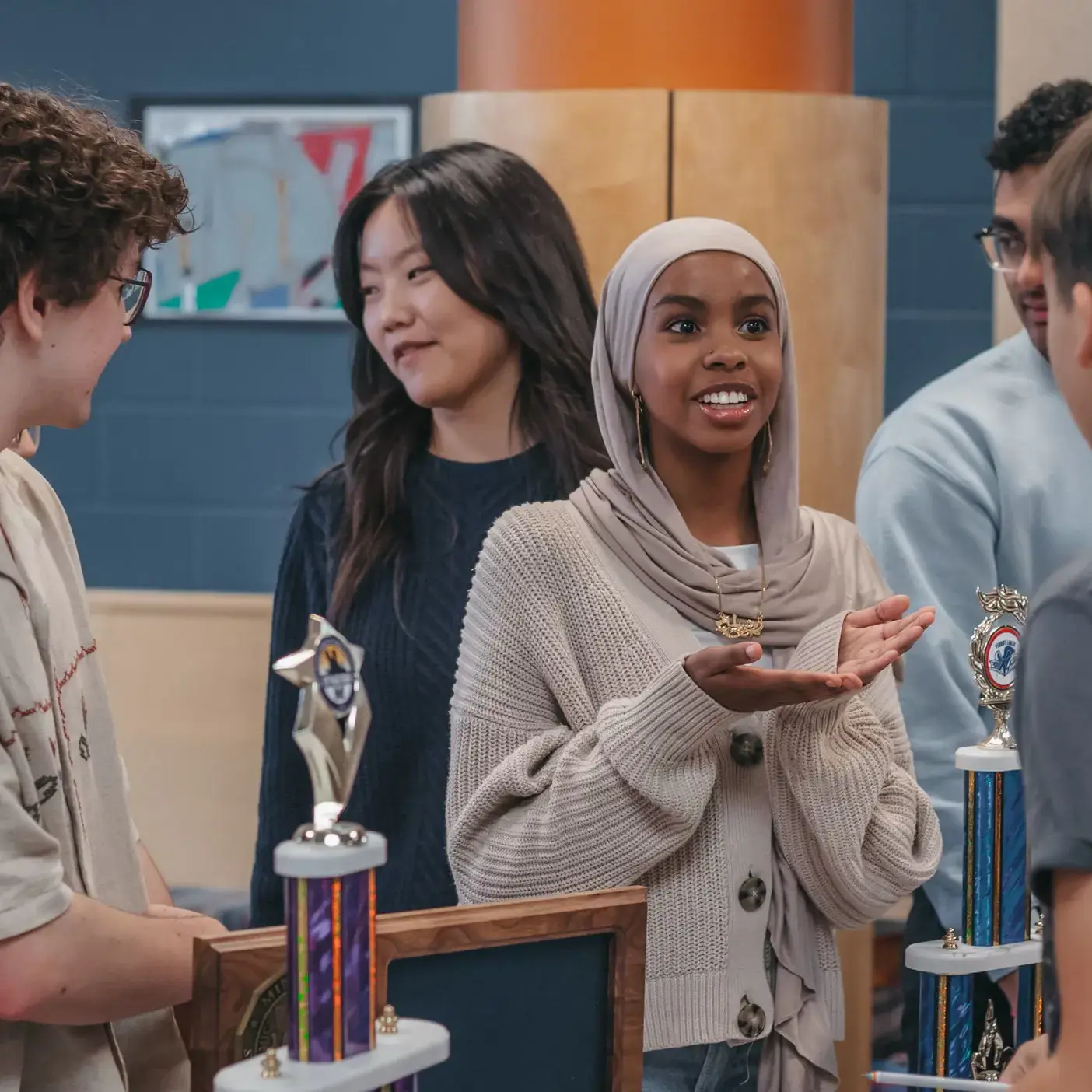 Students having a conversation