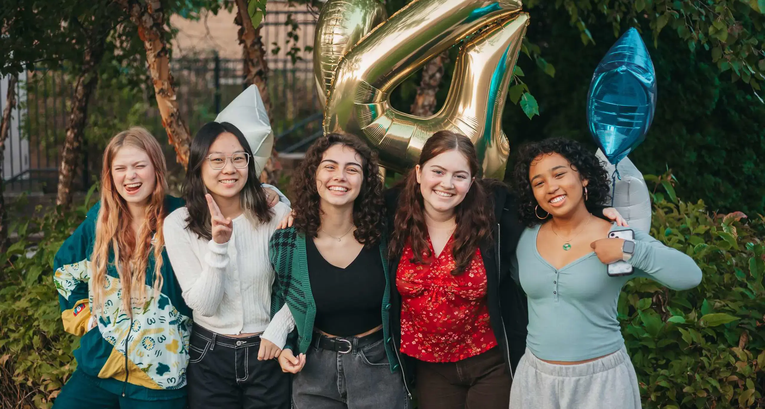 Group of upper school students smiling
