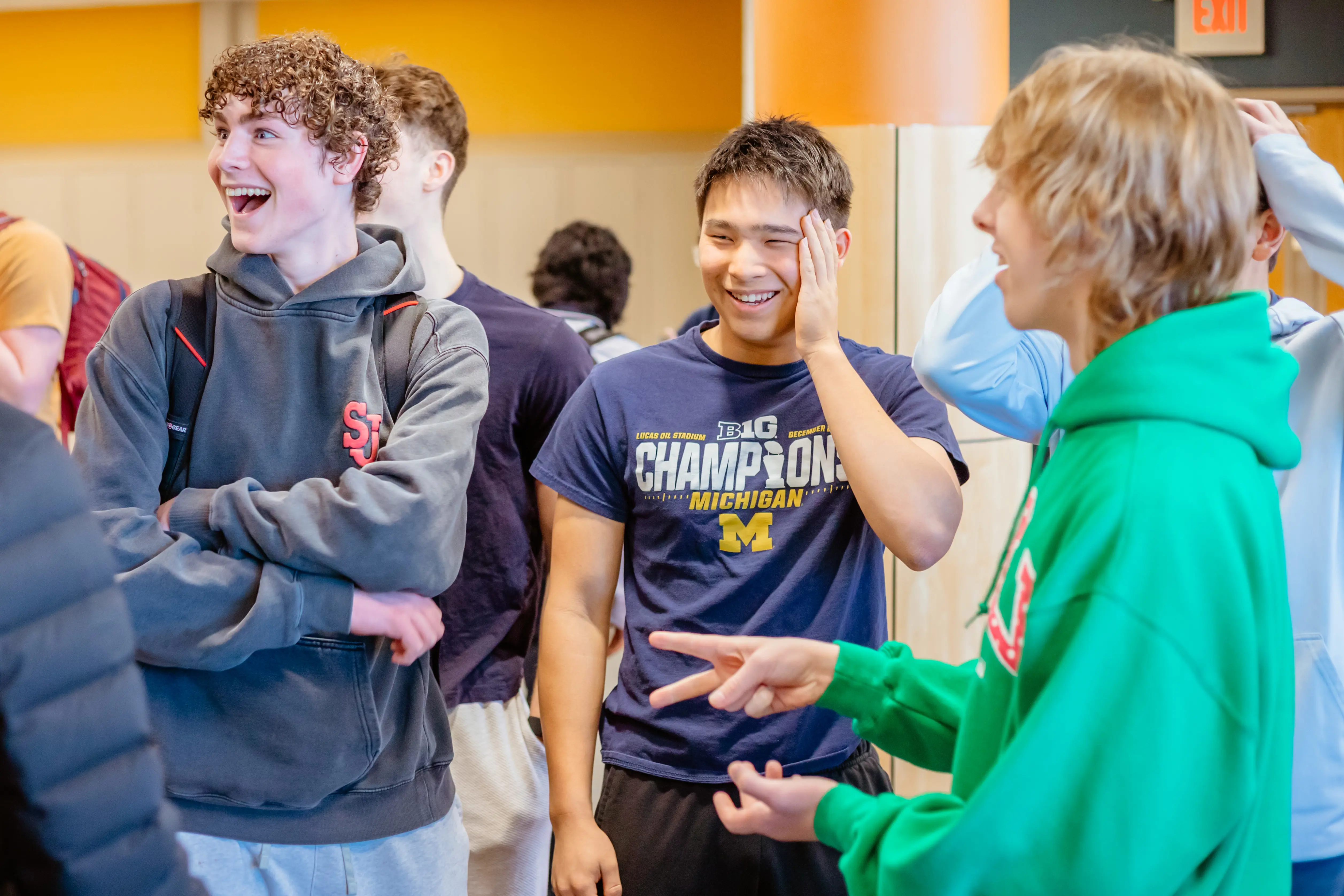Students chatting during a school event