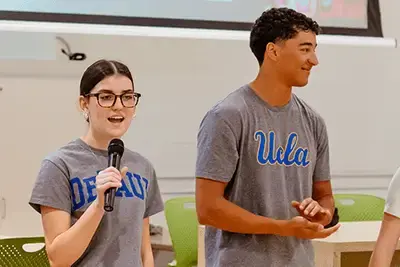 Student giving a speech
