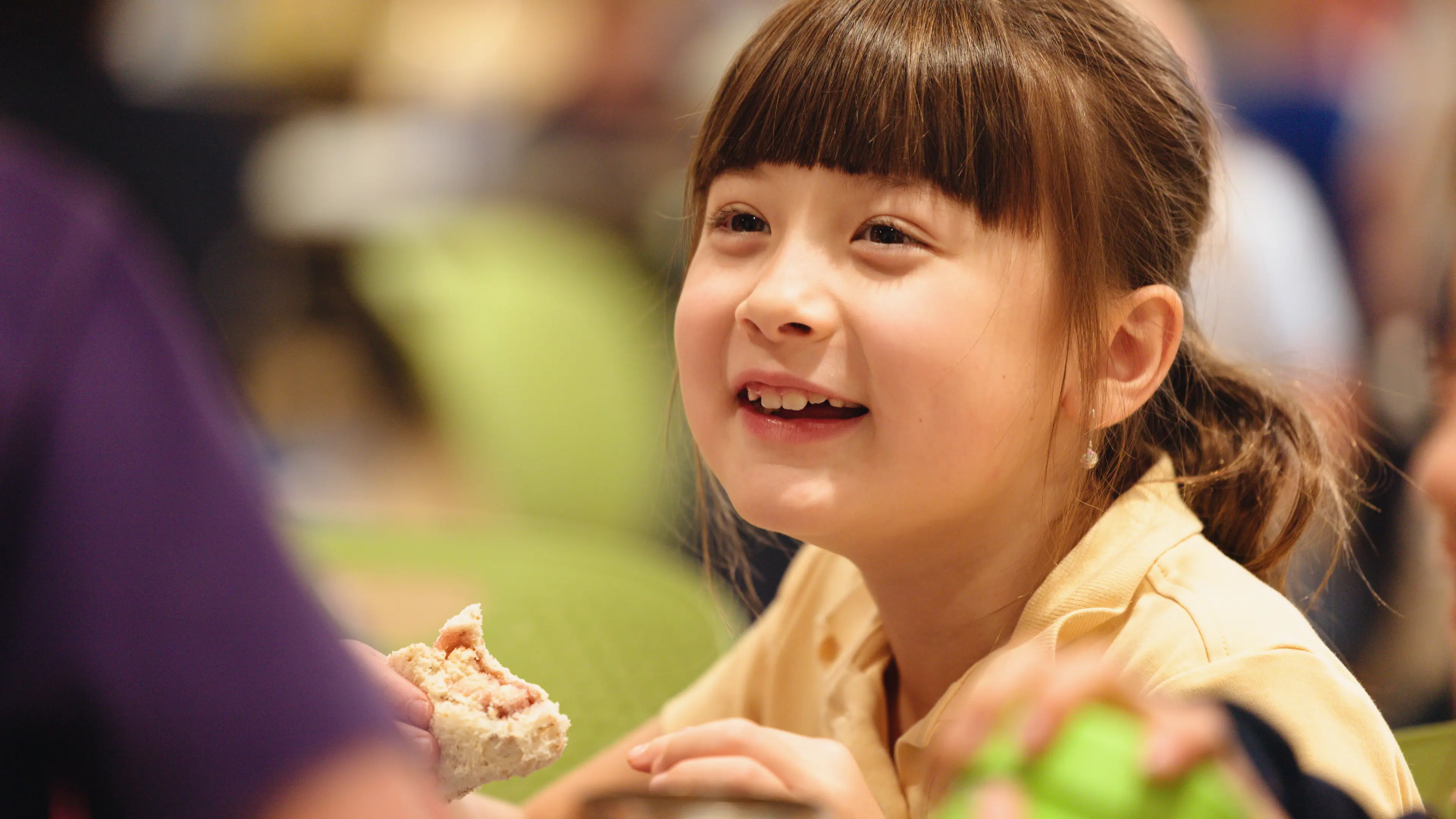 Lower school student smiling