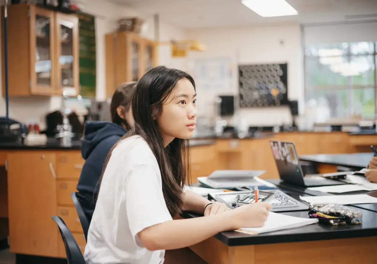 Student focused during a lesson
