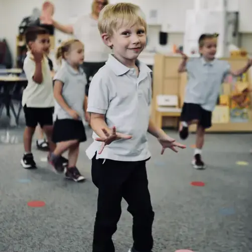 students dancing