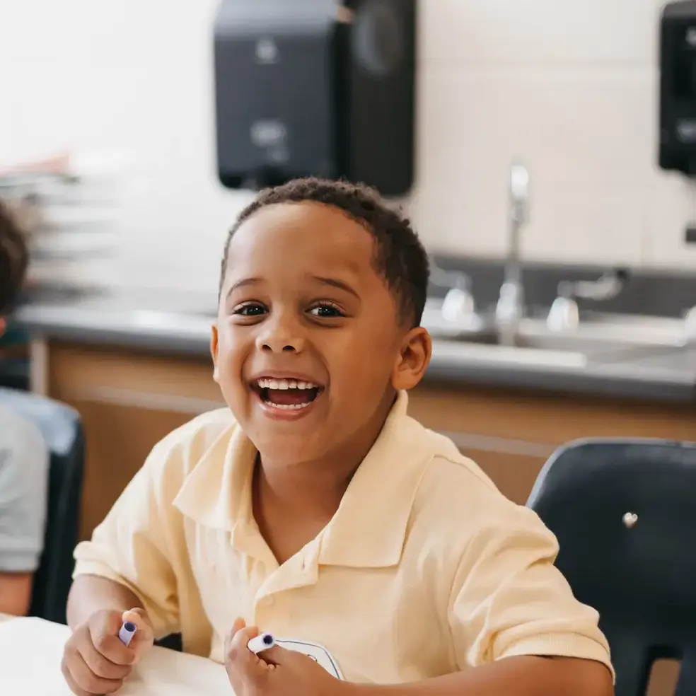 lower school students smiling