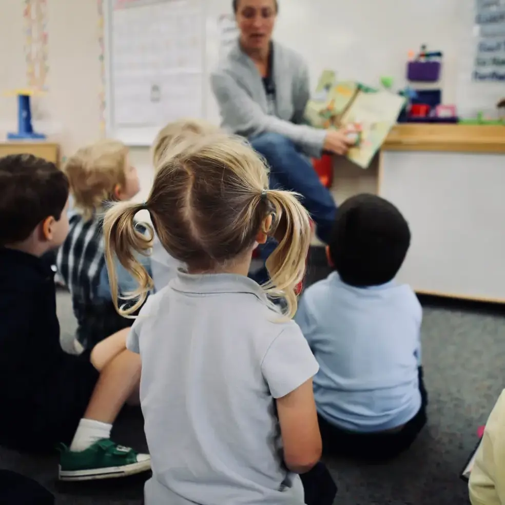 lower school students during reading time