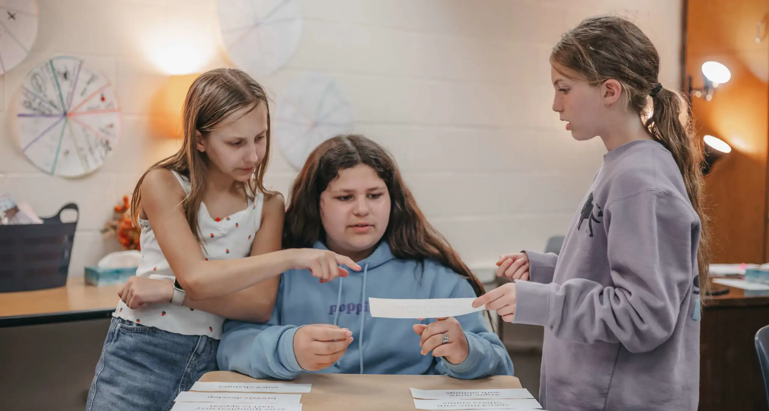 Students collaborating together in a schools project