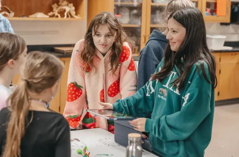 Students engaging in a classroom activity.