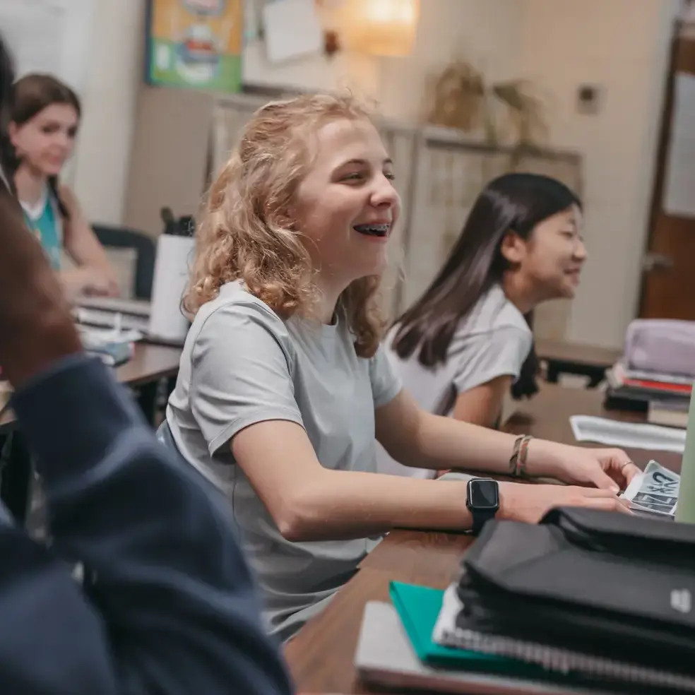 middle school student smiling