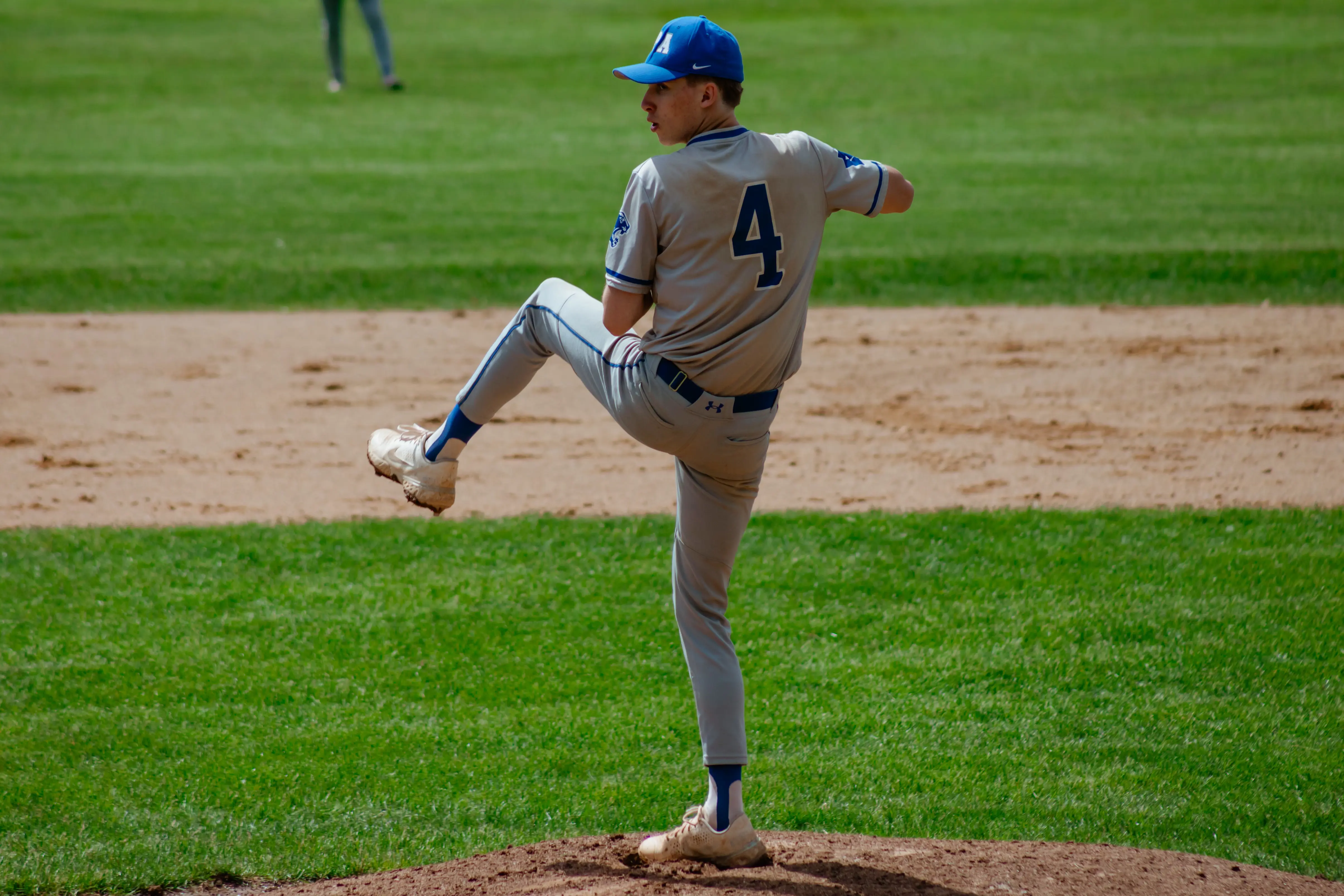 Student in baseball practice
