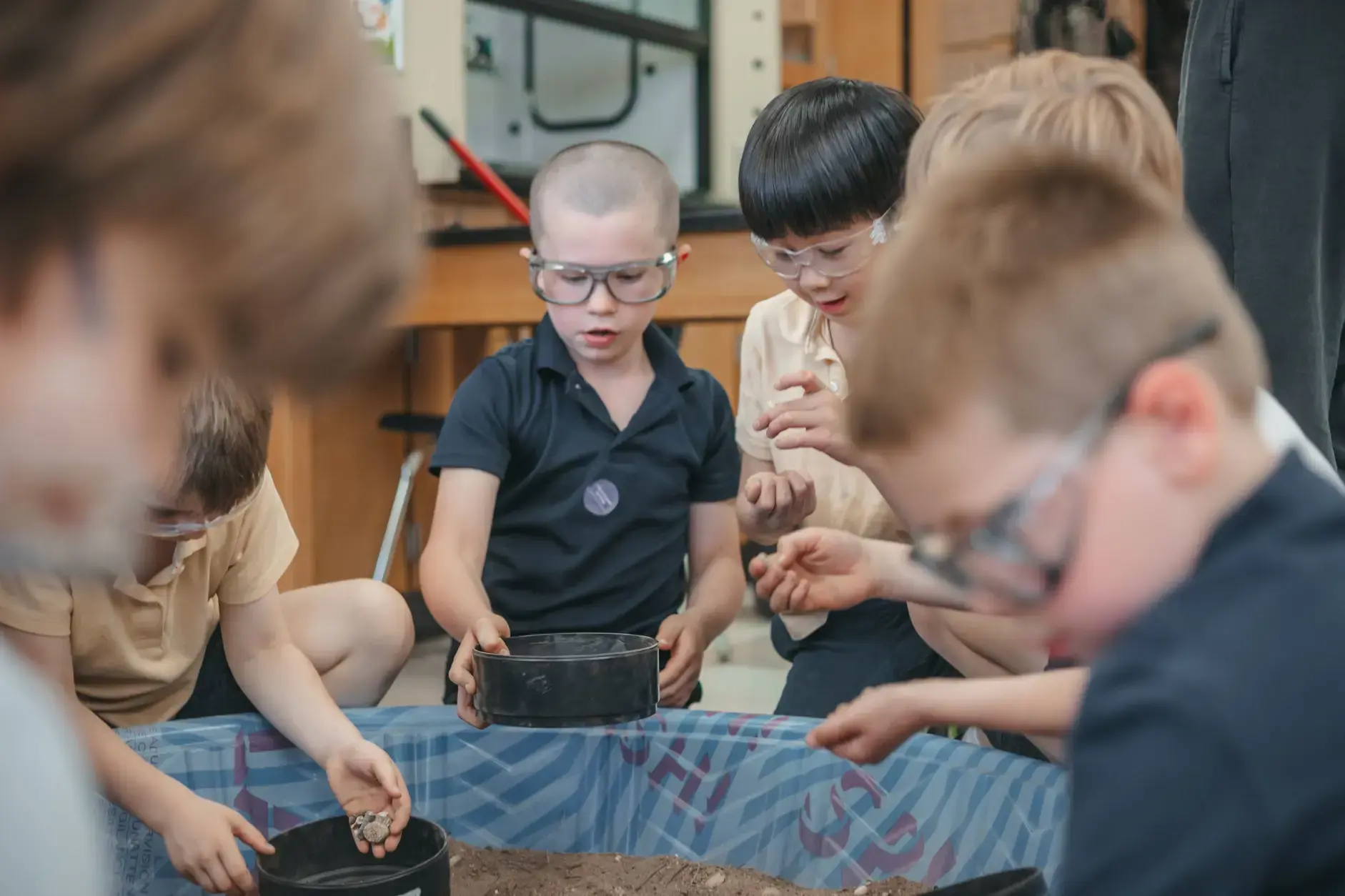Students participating in a hands-on science activity